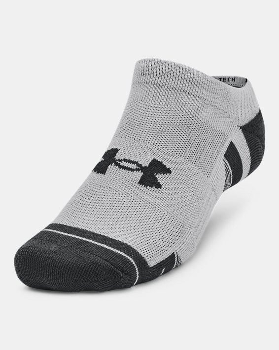 Unisex UA Performance Tech 3-Pack No Show Socks in Gray image number 1